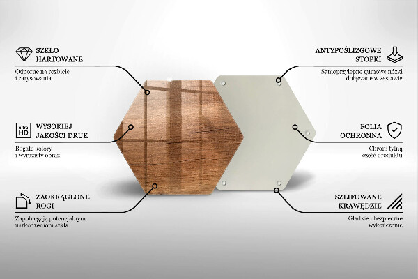 Kuchynská doska veľká zo skla Textúra dreva