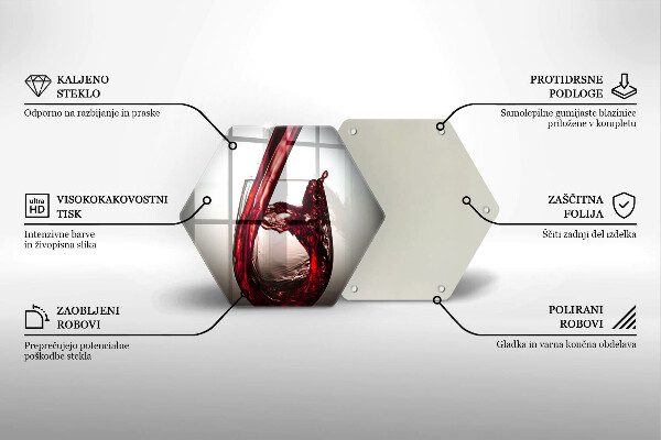 Kuchynská doska veľká zo skla Sklo a červené víno