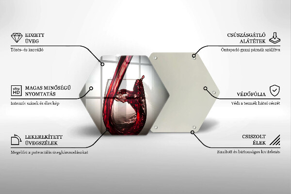 Kuchynská doska veľká zo skla Sklo a červené víno