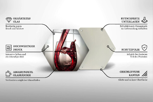 Kuchynská doska veľká zo skla Sklo a červené víno
