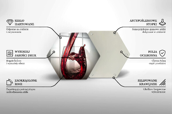 Kuchynská doska veľká zo skla Sklo a červené víno