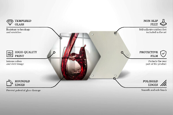 Kuchynská doska veľká zo skla Sklo a červené víno