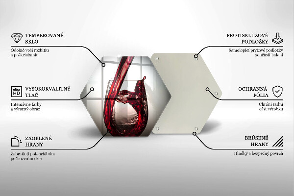 Kuchynská doska veľká zo skla Sklo a červené víno