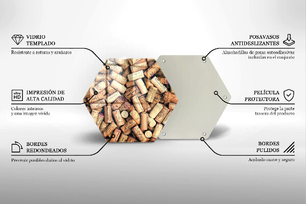 Kuchynská doska veľká zo skla Bezšvový vzor vínových zátok