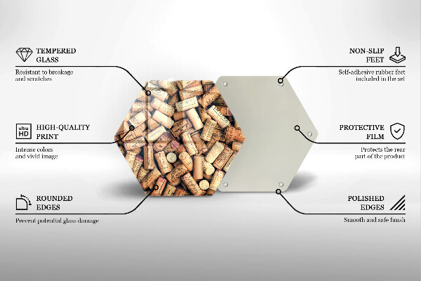 Kuchynská doska veľká zo skla Bezšvový vzor vínových zátok