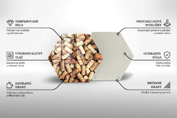 Kuchynská doska veľká zo skla Bezšvový vzor vínových zátok