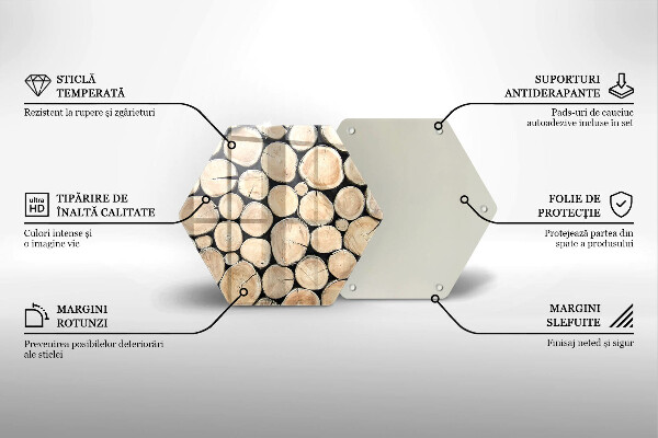 Kuchynská doska veľká zo skla Drevené kmene stromov