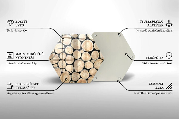 Kuchynská doska veľká zo skla Drevené kmene stromov