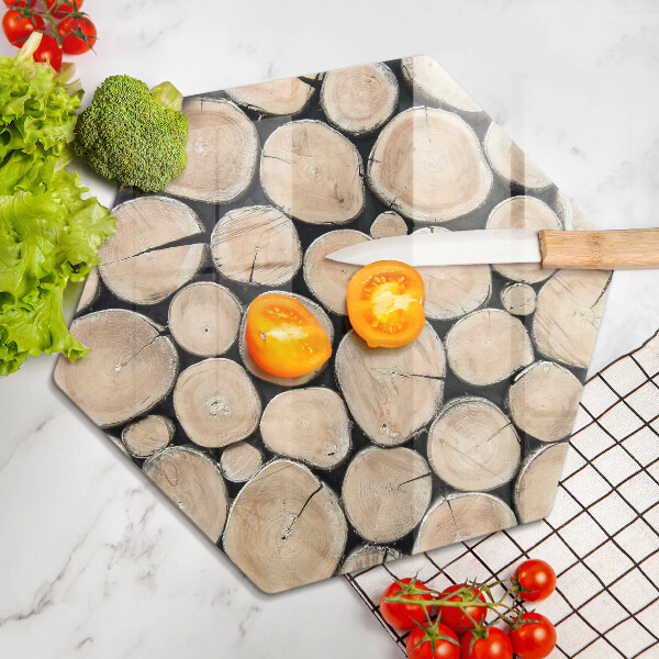 Kuchynská doska veľká zo skla Drevené kmene stromov