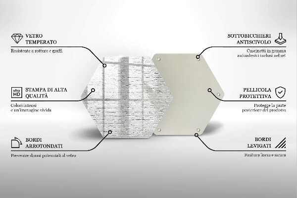 Kuchynská doska veľká zo skla Murovaná stena