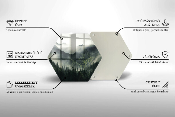 Kuchynská doska zo skla Krajina lesa a hmly