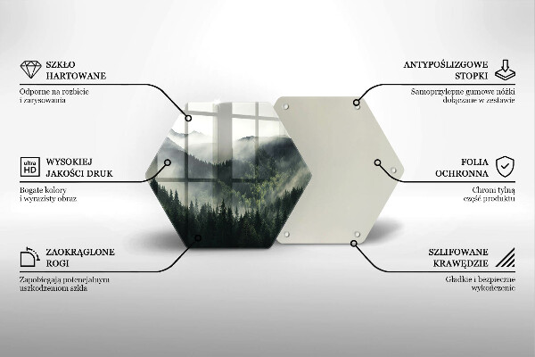 Kuchynská doska zo skla Krajina lesa a hmly