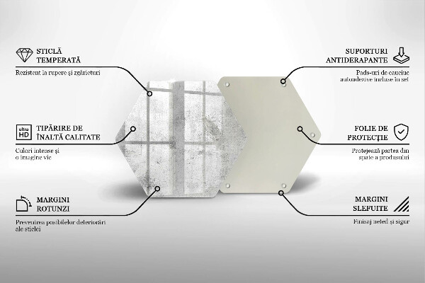 Kuchynská doska zo skla Betónová textúra