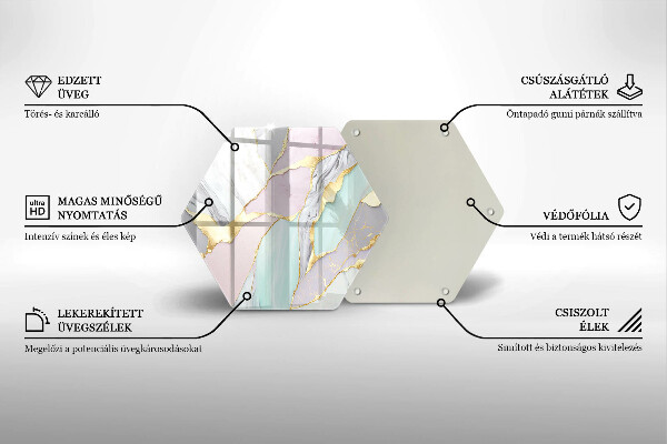 Kuchynská doska zo skla Pastelový mramor