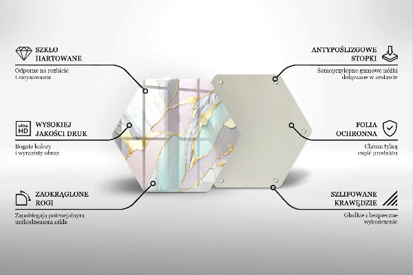 Kuchynská doska zo skla Pastelový mramor