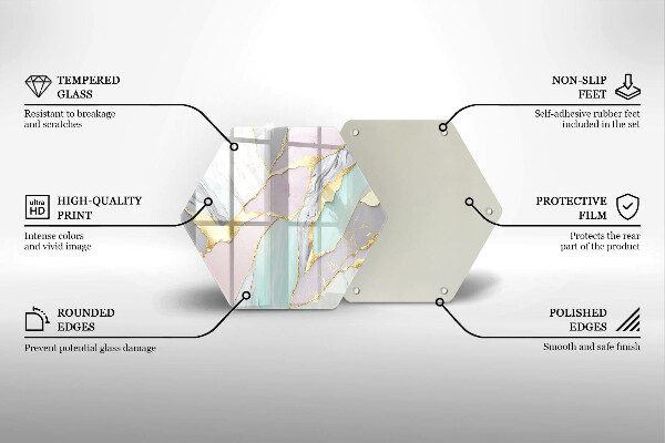 Kuchynská doska zo skla Pastelový mramor