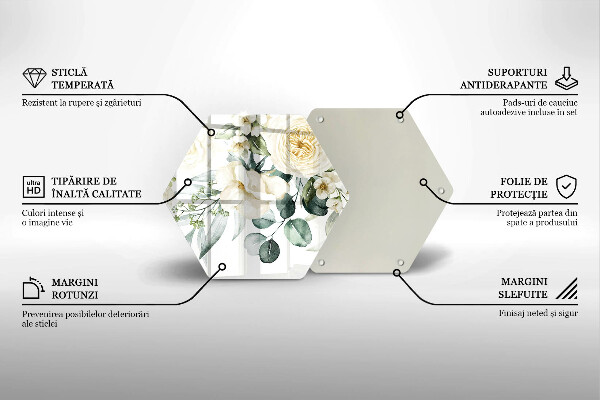 Kuchynská doska zo skla Akvarelové kvety