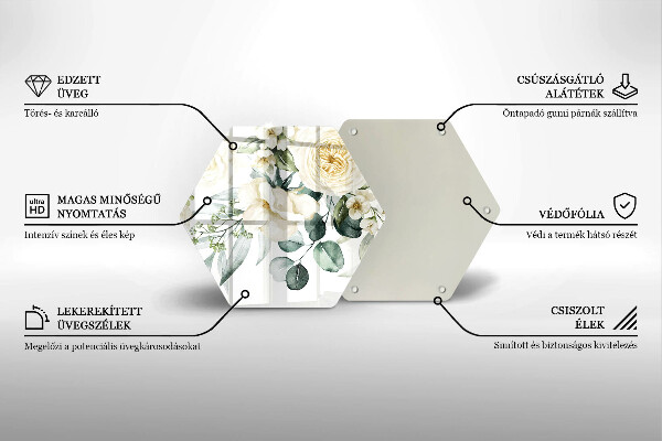 Kuchynská doska zo skla Akvarelové kvety