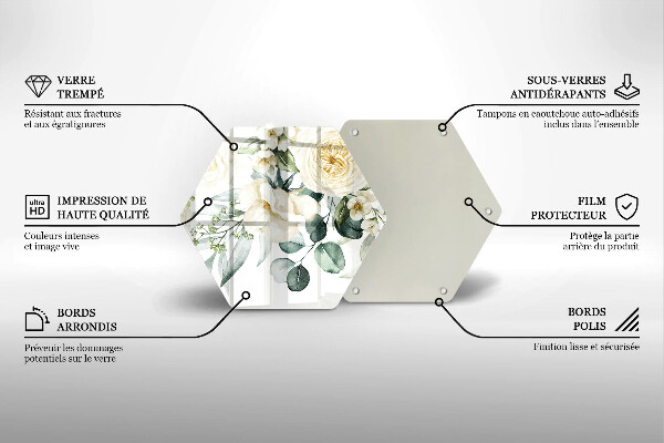 Kuchynská doska zo skla Akvarelové kvety