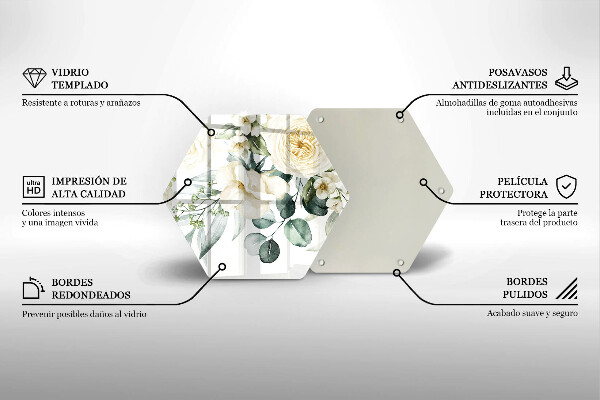 Kuchynská doska zo skla Akvarelové kvety