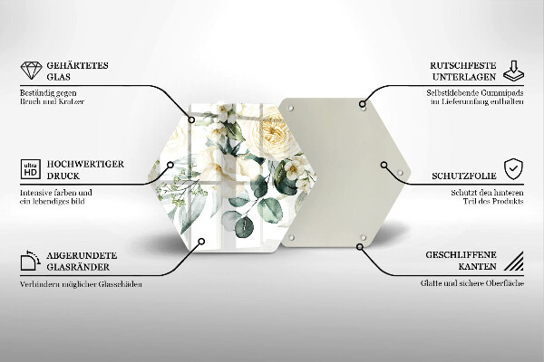 Kuchynská doska zo skla Akvarelové kvety