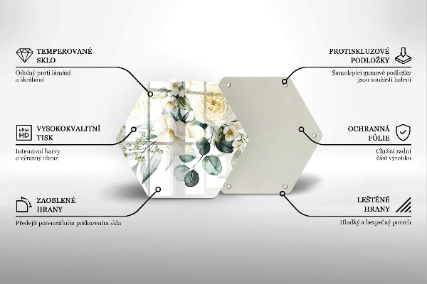 Kuchynská doska zo skla Akvarelové kvety