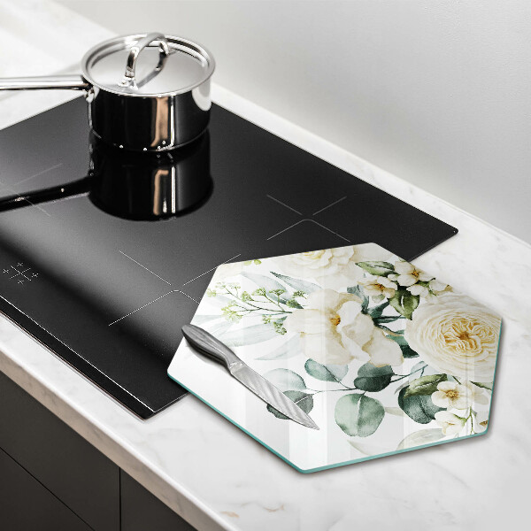 Kuchynská doska zo skla Akvarelové kvety