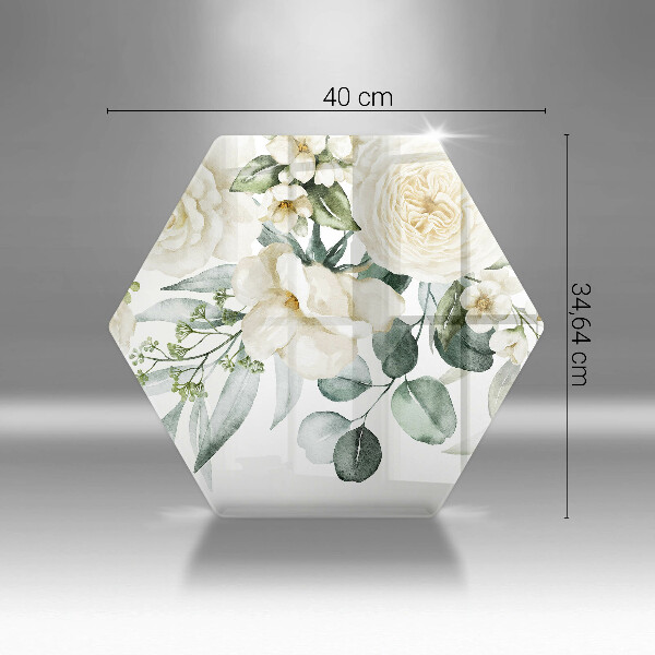 Kuchynská doska zo skla Akvarelové kvety