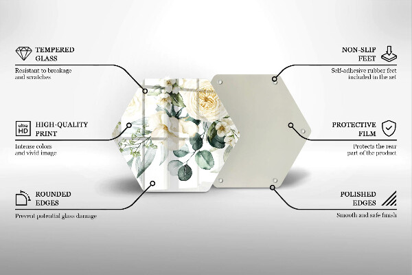 Kuchynská doska zo skla Akvarelové kvety