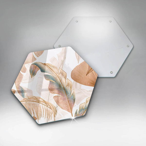 Kuchynská doska zo skla Boho perie a listy