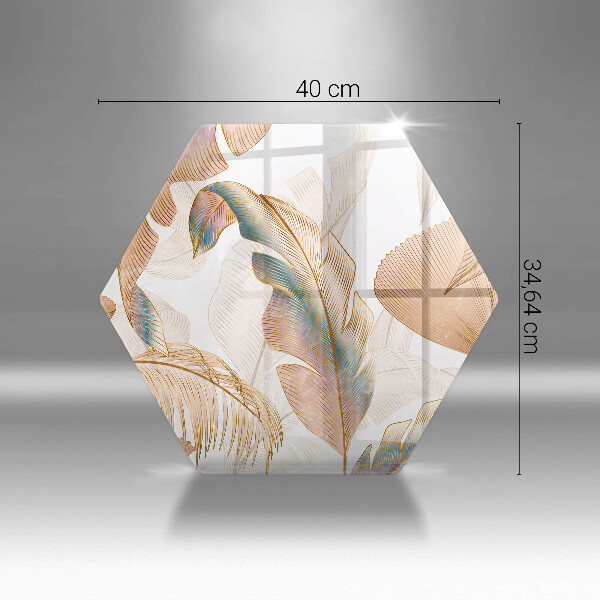 Kuchynská doska zo skla Boho perie a listy