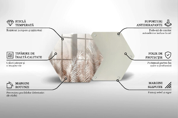 Kuchynská doska zo skla Boho vegetačné listy