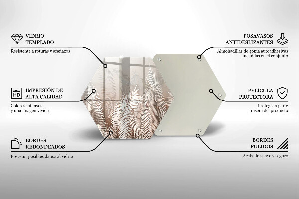 Kuchynská doska zo skla Boho vegetačné listy