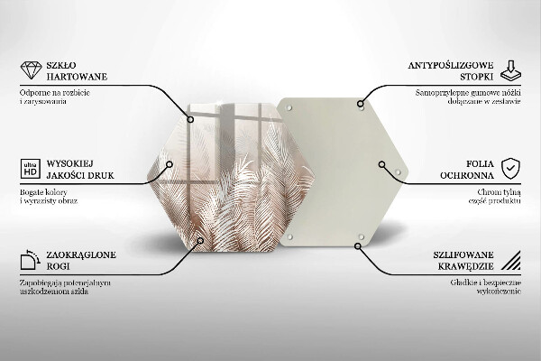 Kuchynská doska zo skla Boho vegetačné listy