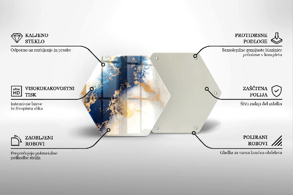 Kuchynská doska zo skla Abstrakcia s modrou