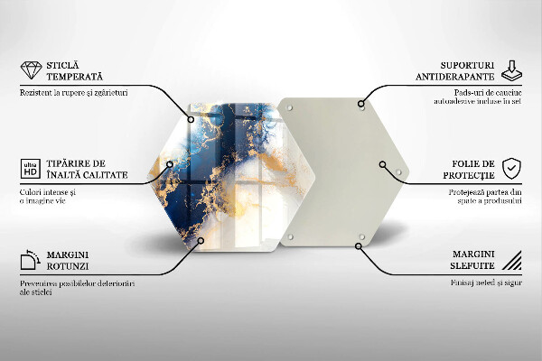 Kuchynská doska zo skla Abstrakcia s modrou