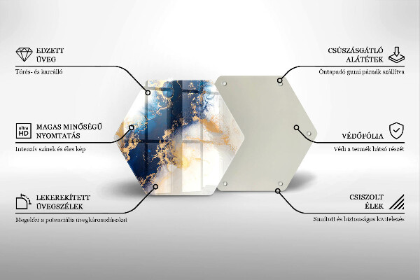 Kuchynská doska zo skla Abstrakcia s modrou