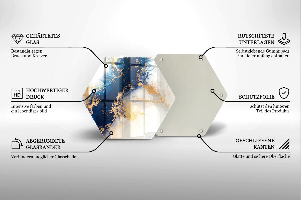 Kuchynská doska zo skla Abstrakcia s modrou