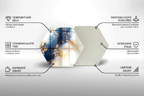 Kuchynská doska zo skla Abstrakcia s modrou