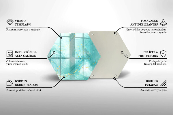 Kuchynská doska veľká zo skla Modrá a zlatá abstrakcia