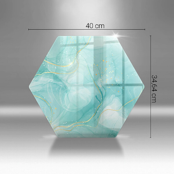 Kuchynská doska veľká zo skla Modrá a zlatá abstrakcia