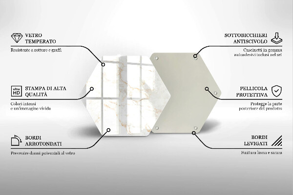 Kuchynská doska veľká zo skla Elegantný mramorový kameň