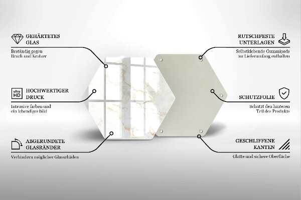 Kuchynská doska veľká zo skla Elegantný mramorový kameň