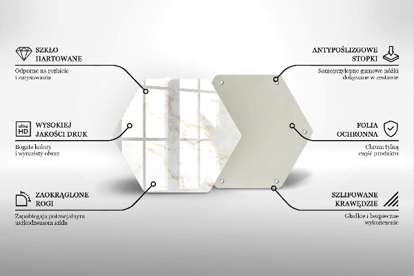 Kuchynská doska veľká zo skla Elegantný mramorový kameň