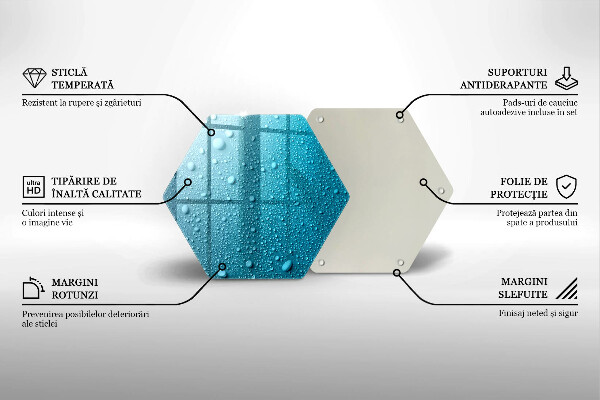 Kuchynská doska veľká zo skla Kvapky vody