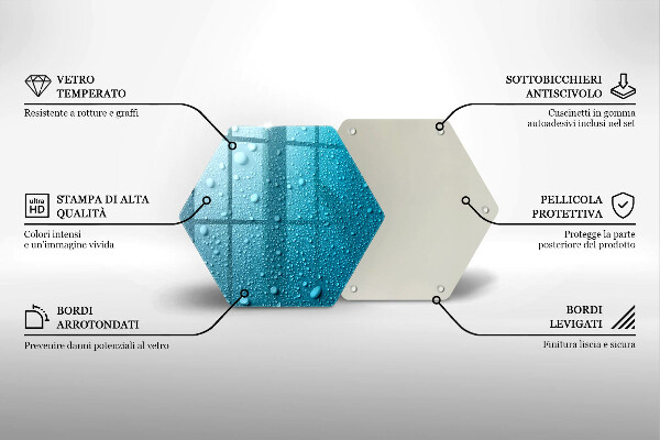 Kuchynská doska veľká zo skla Kvapky vody