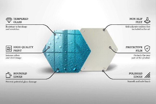 Kuchynská doska veľká zo skla Kvapky vody