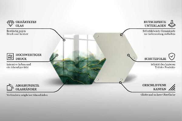 Kuchynská doska veľká zo skla Abstraktná príroda