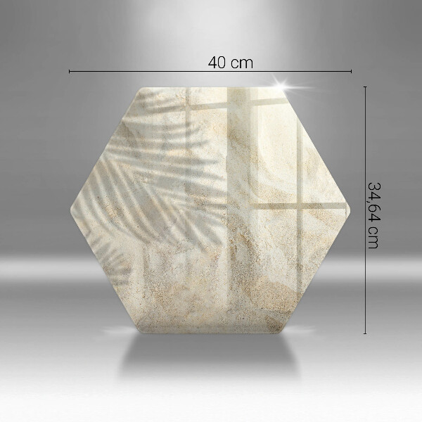 Kuchynská doska veľká zo skla Palmové listy a piesok