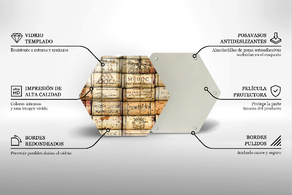 Kuchynská doska veľká zo skla Staré zátky od vína